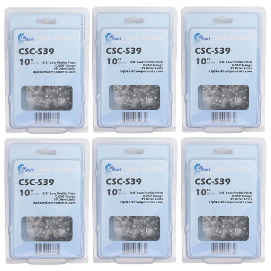 10-Inch Chainsaw Chain Replacement - 3/8" Pitch, .050" Gauge, 39 Drive Links