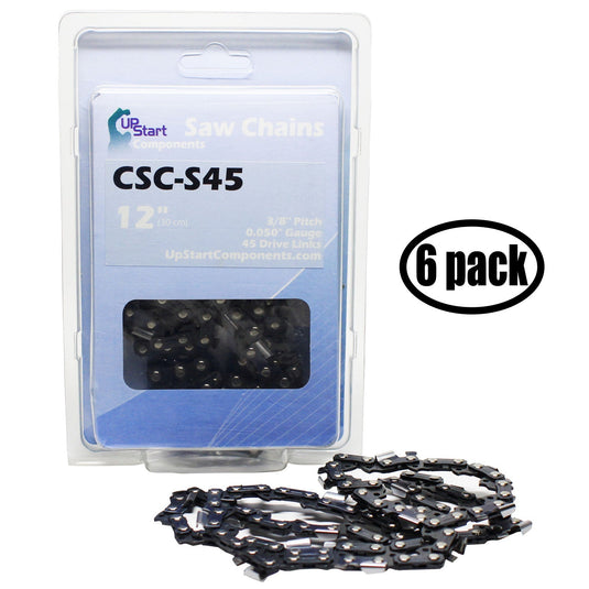 12-Inch Chainsaw Chain Replacement - 3/8" Pitch, .050" Gauge, 45 Drive Links
