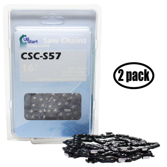 16-Inch Chainsaw Chain Replacement - 3/8" Pitch, .050" Gauge, 57 Drive Links