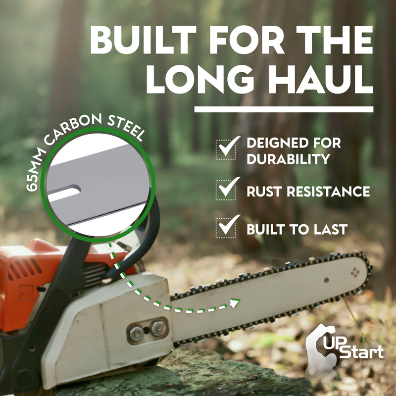 Load image into Gallery viewer, 18-Inch Single Rivet Chainsaw Guide Bar -  3/8" Pitch, 0.050" Gauge, 62 Drive Links, 7 Sprocket Nose Tooth
