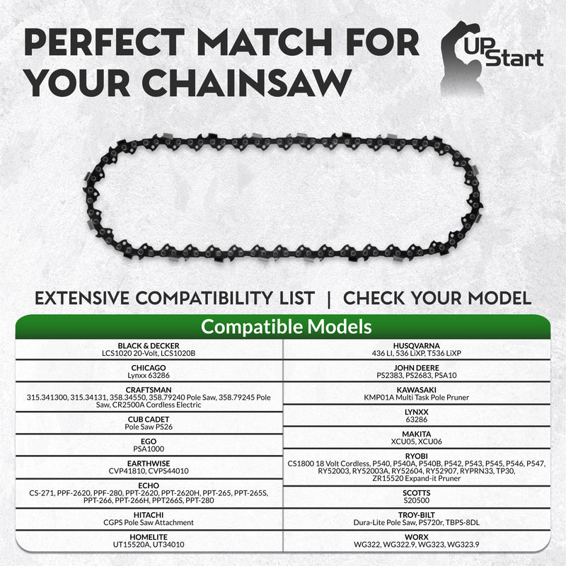 Load image into Gallery viewer, 10-Inch Chainsaw Chain Replacement - 3/8&quot; Pitch, .043&quot; Gauge, 40 Drive Links
