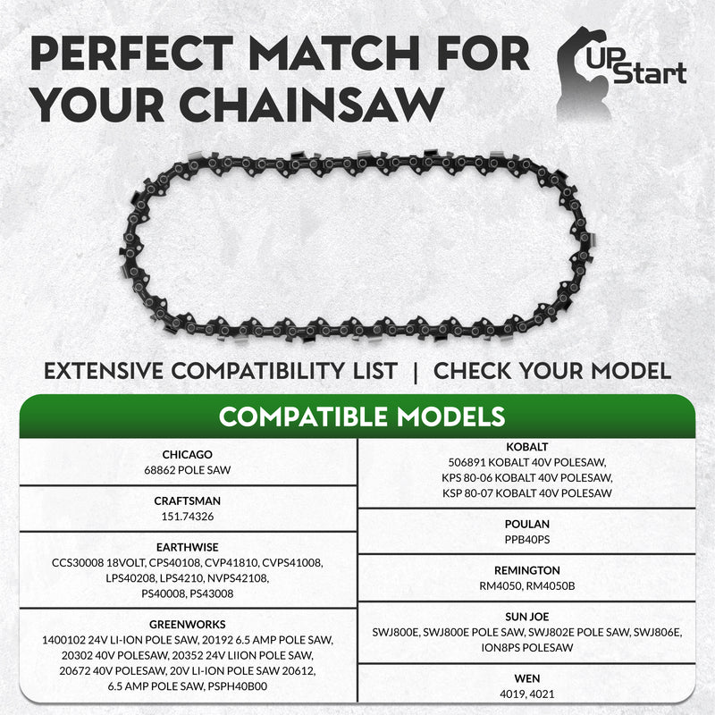 Load image into Gallery viewer, 8-Inch Chainsaw Chain Replacement - 3/8&quot; Pitch, .050&quot; Gauge, 33 Drive Links
