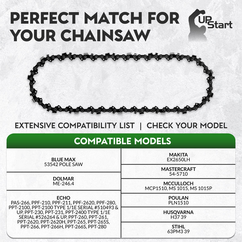 Load image into Gallery viewer, 10-Inch Chainsaw Chain Replacement - 3/8&quot; Pitch, .050&quot; Gauge, 39 Drive Links
