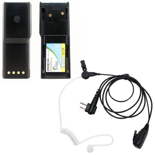 Motorola P110 Battery & FBI Earpiece with Push to Talk (PTT) Microphone Replacement
