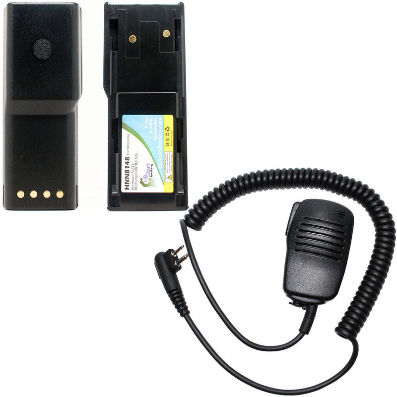 Load image into Gallery viewer, Battery &amp; Shoulder Speaker with Push to Talk (PTT) Microphone Replacement - For
