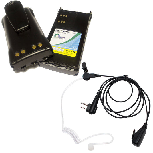 Motorola GP280 Battery & FBI Earpiece with Push to Talk (PTT) Microphone Replacement
