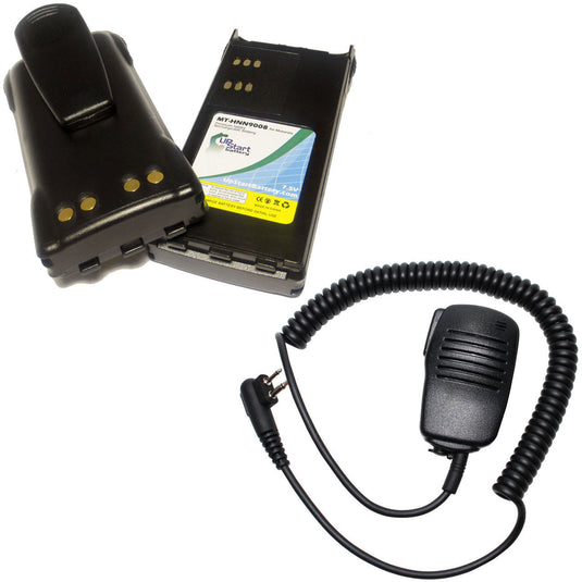 Motorola GP280 Battery & Shoulder Speaker with Push to Talk (PTT) Microphone Replacement