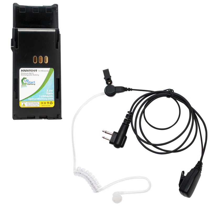 Load image into Gallery viewer, Motorola P1225 Battery &amp; FBI Earpiece with Push to Talk (PTT) Microphone Replacement
