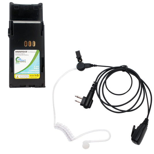 Motorola P1225 Battery & FBI Earpiece with Push to Talk (PTT) Microphone Replacement
