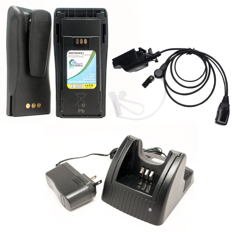 Load image into Gallery viewer, Motorola MTX1000 Battery &amp; FBI Earpiece with Push to Talk (PTT) Microphone Replacement
