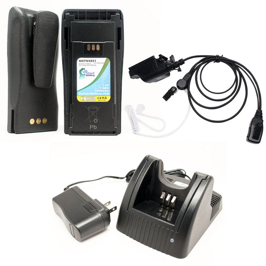 Motorola MTX1000 Battery & FBI Earpiece with Push to Talk (PTT) Microphone Replacement