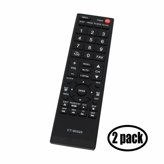 Replacement for Toshiba CT-90325 TV Remote Control - Works with Toshiba CT 90325, 43L420U, 32C120U, 50L1400U, 49L310U, 55L310U, 40E220U, 40RV525R, 24SL410U, 50L1350U, 49L420U, 32L220U, 40E210U TVs