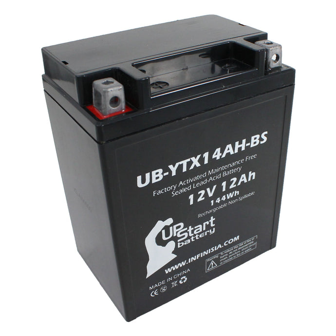 Replacement for YTX14AH-BS Battery 12V 12AH SLA - Compatible with 2018 Polaris Ranger, 2018 Polaris Sportsman, 1992 Honda Cb750 Nighthawk, 2008 Arctic Cat 366, 2012 Polaris Rzr 570, 2013 Polaris Rzr