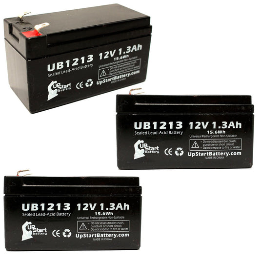 UB1213 Sealed Lead Acid Battery Replacement (12V, 1.3Ah, F1 Terminal, AGM, SLA)