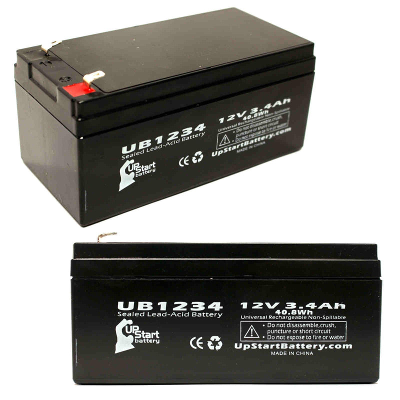 Load image into Gallery viewer, UB1234 Sealed Lead Acid Battery Replacement (12V, 3.4Ah, F1 Terminal, AGM, SLA)
