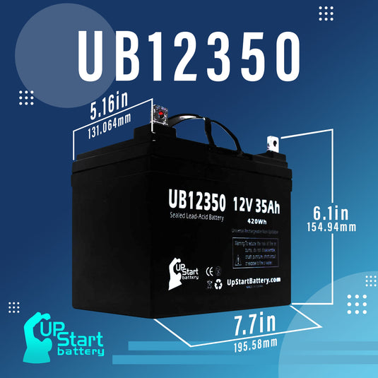 UB12350 Sealed Lead Acid Battery Replacement (12V, 35Ah, Internal Thread Terminal, Group U1, AGM, SLA)