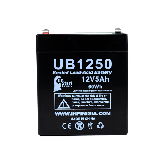 UB1250 Sealed Lead Acid Battery Replacement (12V, 5Ah, 5000mAh, F1 Terminal, AGM, SLA)