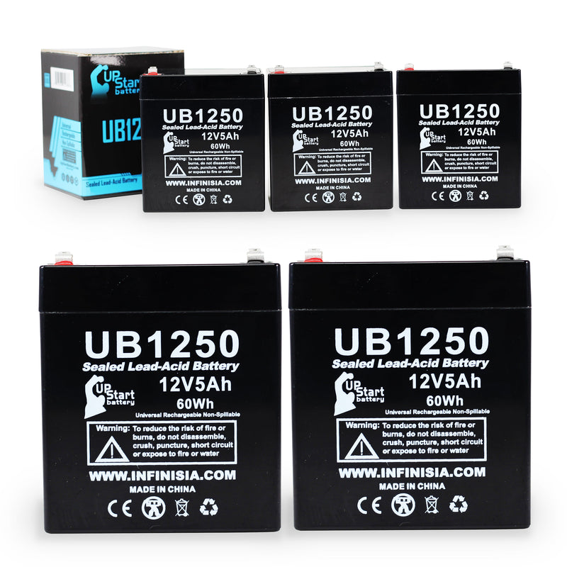 Load image into Gallery viewer, UB1250 Sealed Lead Acid Battery Replacement (12V, 5Ah, 5000mAh, F1 Terminal, AGM, SLA)
