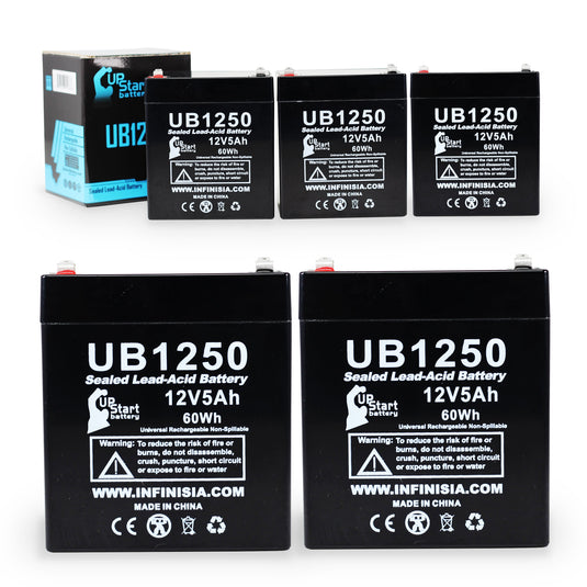 UB1250 Sealed Lead Acid Battery Replacement (12V, 5Ah, 5000mAh, F1 Terminal, AGM, SLA)