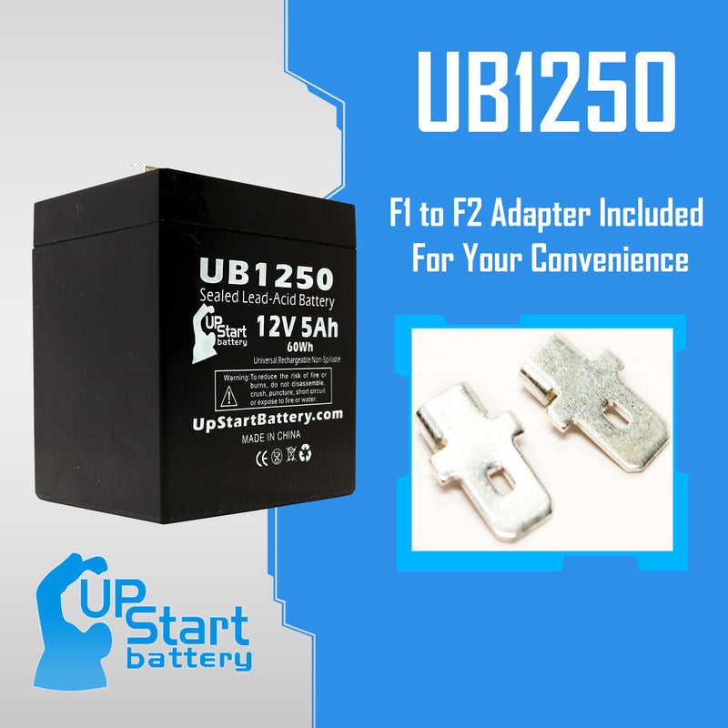 Load image into Gallery viewer, UB1250 Sealed Lead Acid Battery Replacement (12V, 5Ah, 5000mAh, F1 Terminal, AGM, SLA)
