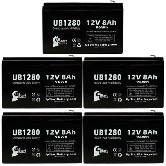 UB1280 Sealed Lead Acid Battery Replacement (12V, 8Ah, F1 Terminal, AGM, SLA)