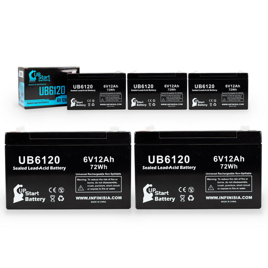UB6120 Sealed Lead Acid Battery Replacement (6V, 12Ah, F1 Terminal, AGM, SLA)
