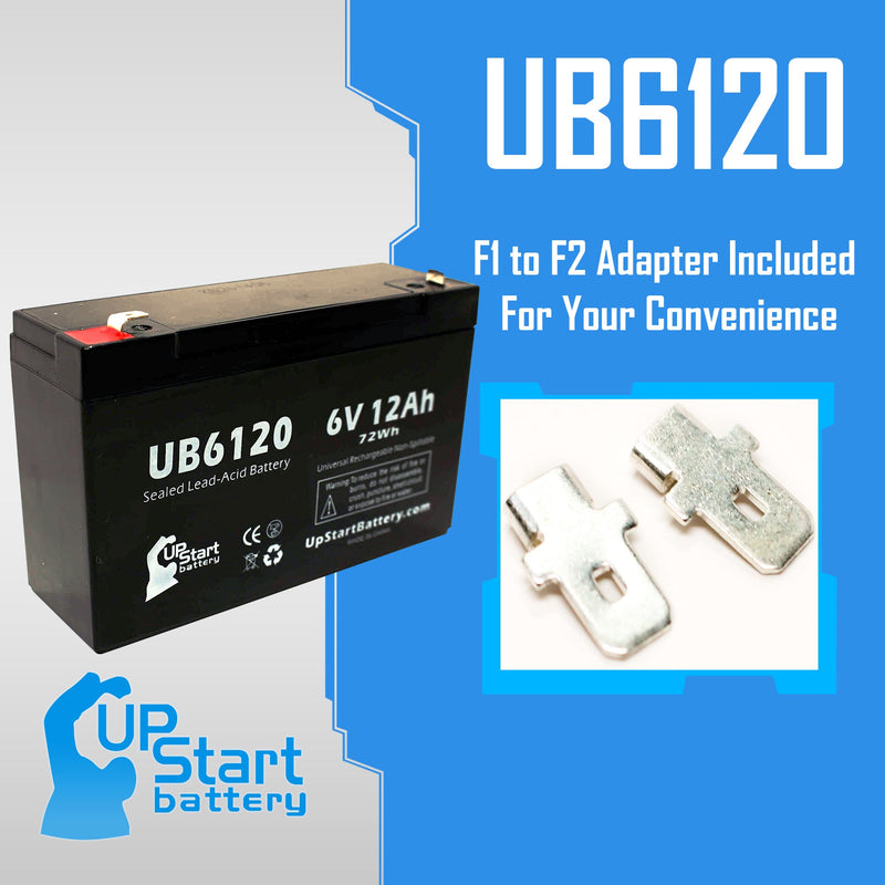 Load image into Gallery viewer, UB6120 Sealed Lead Acid Battery Replacement (6V, 12Ah, F1 Terminal, AGM, SLA)
