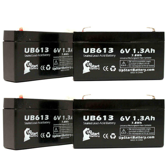 UB613 Sealed Lead Acid Battery Replacement (6V, 1.3Ah, F1 Terminal, AGM, SLA)