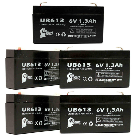 UB613 Sealed Lead Acid Battery Replacement (6V, 1.3Ah, F1 Terminal, AGM, SLA)