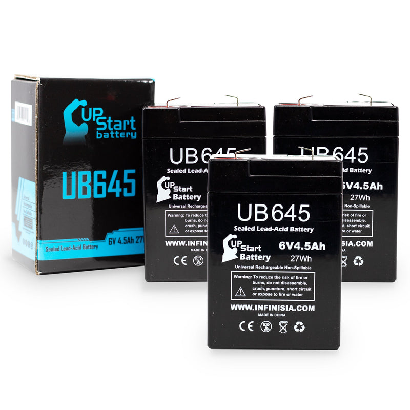 Load image into Gallery viewer, UB645 Sealed Lead Acid Battery Replacement (6V, 4.5Ah, F1 Terminal, AGM, SLA)

