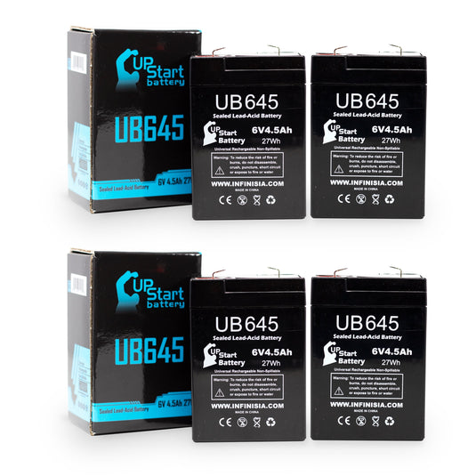 UB645 Sealed Lead Acid Battery Replacement (6V, 4.5Ah, F1 Terminal, AGM, SLA)