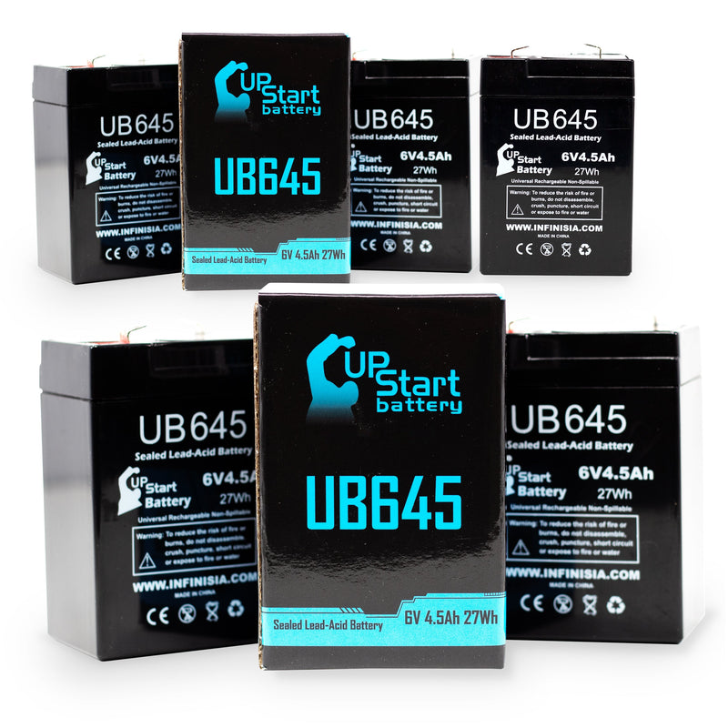 Load image into Gallery viewer, UB645 Sealed Lead Acid Battery Replacement (6V, 4.5Ah, F1 Terminal, AGM, SLA)
