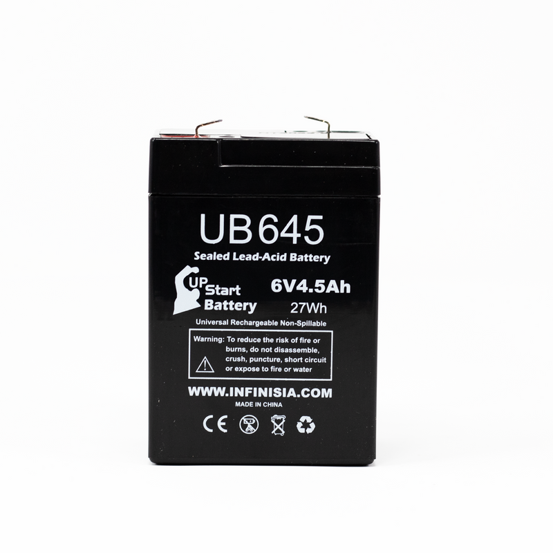 Load image into Gallery viewer, UB645 Sealed Lead Acid Battery Replacement (6V, 4.5Ah, F1 Terminal, AGM, SLA)

