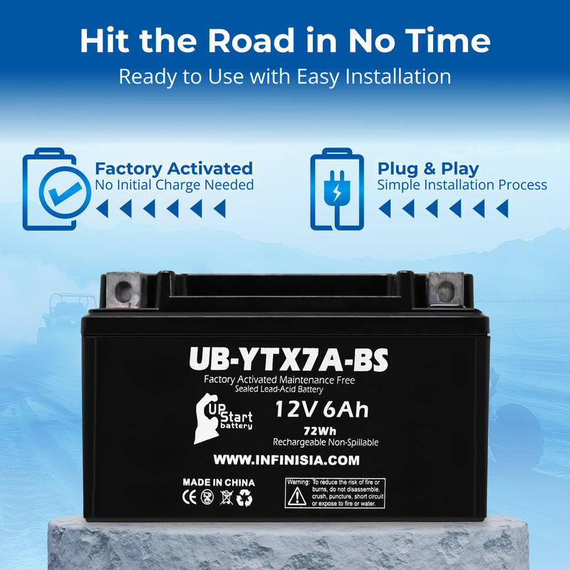 Load image into Gallery viewer, ytx7a-bs battery for tao tao 50cc scooter battery 12v 6ah compatible with kymco people 150 150cc scooter battery gas gy6 125cc 12v motorcycle moped generator batteries atv agm sla
