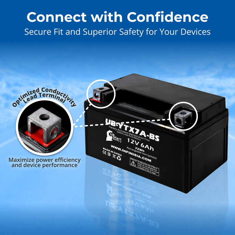 Load image into Gallery viewer, ytx7a-bs battery for tao tao 50cc scooter battery 12v 6ah compatible with kymco people 150 150cc scooter battery gas gy6 125cc 12v motorcycle moped generator batteries atv agm sla
