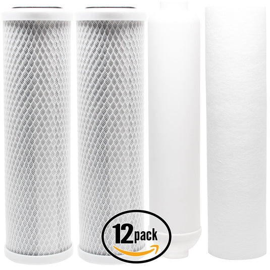 Reverse Osmosis Water Filter Kit - Includes Carbon Block Filters, PP Sediment Filter & Inline Filter Cartridge