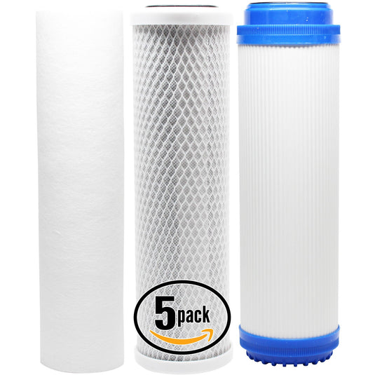 Reverse Osmosis Water Filter Kit - Includes Carbon Block Filter, PP Sediment Filter & GAC Filter