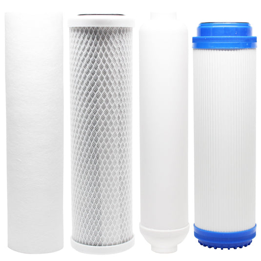 Reverse Osmosis Water Filter Kit - Includes Carbon Block Filter, PP Sediment Filter, GAC Filter & Inline Filter Cartridge
