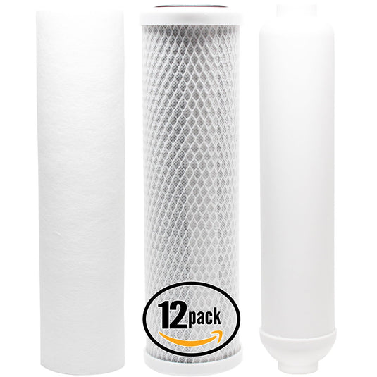 Reverse Osmosis Water Filter Kit - Includes Carbon Block Filter, PP Sediment Filter & Inline Filter Cartridge