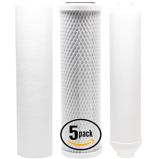 Reverse Osmosis Water Filter Kit - Includes Carbon Block Filter, PP Sediment Filter & Inline Filter Cartridge