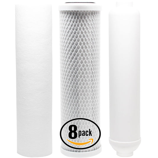 Reverse Osmosis Water Filter Kit - Includes Carbon Block Filter, PP Sediment Filter & Inline Filter Cartridge